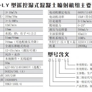 JSLT10-LY 型遥控湿式混凝土喷射机组