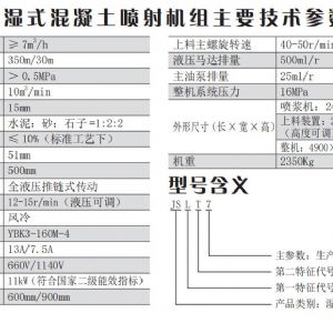 JSLT7 型湿式混凝土喷射机组（上料搅拌与喷浆一体机）